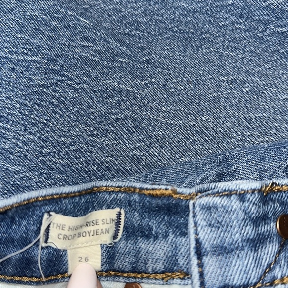 Madewell high rise slim crop boyfriend Blue Denim Jeans size 26 - Picture 5 of 8